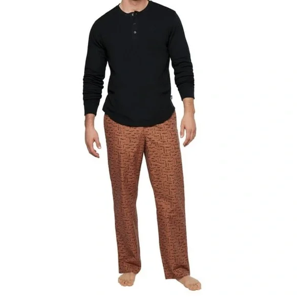 Eddie Bauer Men's 2-Piece Fish Printed Flannel Pajama Set Size XS - Picture 2 of 10